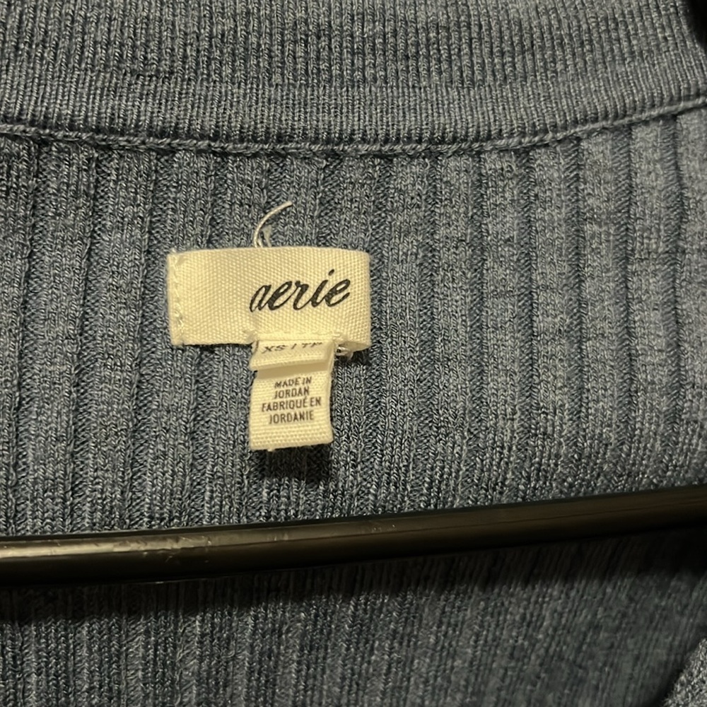 Aerie Ribbed Collared Button Up - Picture 2 of 4